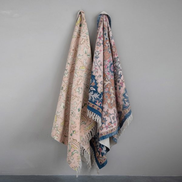 Woven Cotton Distressed Print Rug, Multi Color - Imagen 2