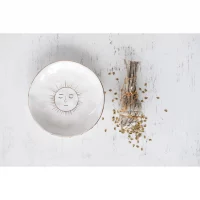 Stoneware Plate with Sun and Gold Electroplating - Imagen 2