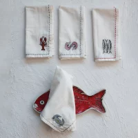 Cotton Napkins Embroidery Set of 4 - Imagen 4