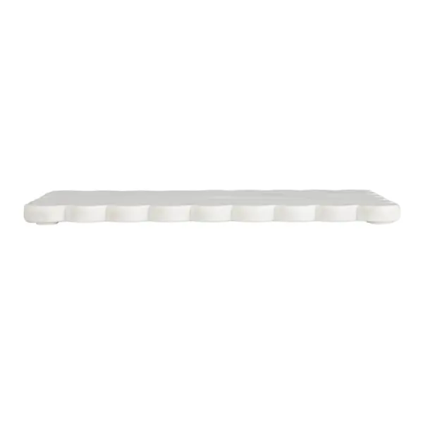 Marble Cheese/Cutting Board w/ Scalloped Edge, White - Imagen 3