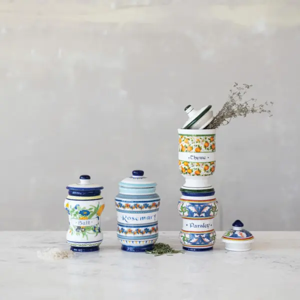 Ceramic Canister with Design & Spice Name 4 Styles - Imagen 2