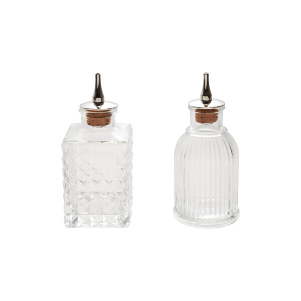 Pressed Glass Bitters Bottle with Spout 2 Styles