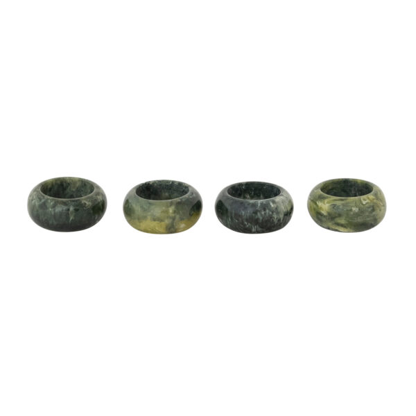 Marbled Resin Napkin Rings Green Set of 4