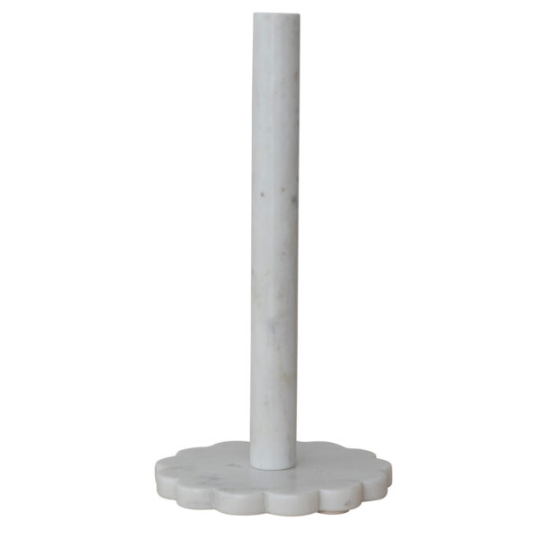 Marble Scalloped Paper Towel Holder White