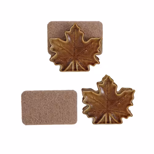 Stoneware Leaf Sponge Holder w/Sponge