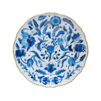 DINNER PLATE Ø 26,5 CM BLUE ALL OVER DECAL GOLD RIM