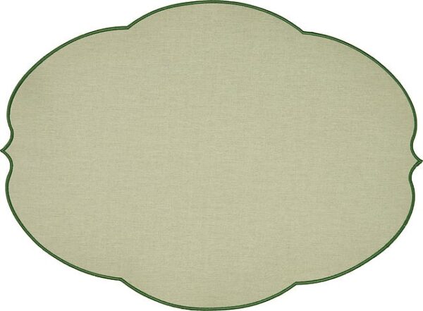 REVERSIBLE PLACEMAT FLOWERS DUSTY GREEN SET OF 6