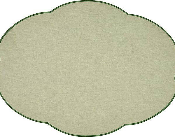 REVERSIBLE PLACEMAT FLOWERS DUSTY GREEN SET OF 6