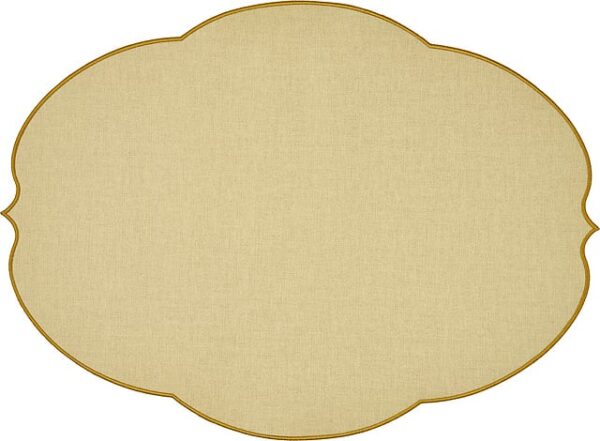 REVERSIBLE PLACEMAT FLOWERS DUSTY YELLOW SET OF 6
