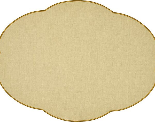 REVERSIBLE PLACEMAT FLOWERS DUSTY YELLOW SET OF 6