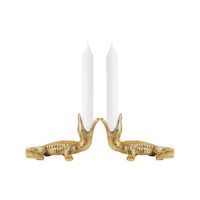 CROCODILE CANDLE HOLDER GOLD