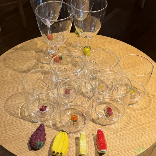 Set Tecca Frutta Globet Lemon Orange / Tumbler Assorted / Chopstick holders Fruits