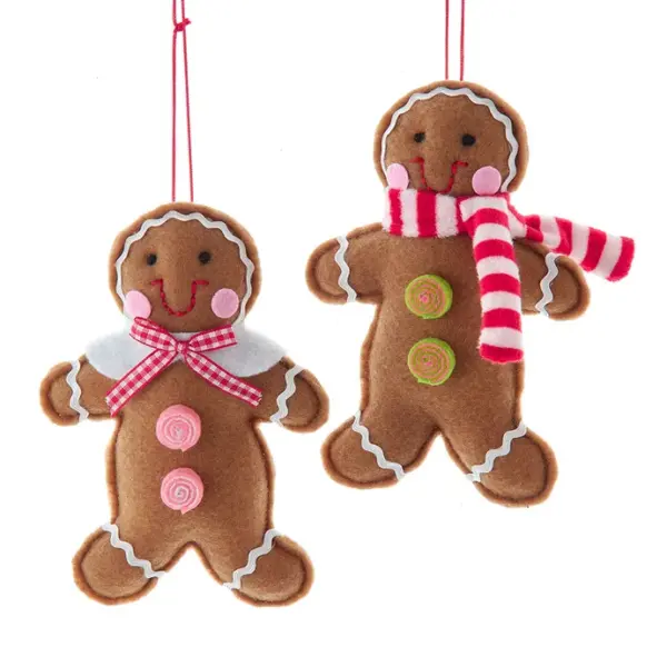 Fabric Gingerbread Man Ornament Set of 2