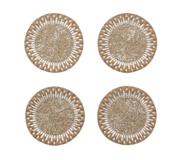 Palisade Coaster in Gold & amp; Silver, Set of 4 in a Gift Bag