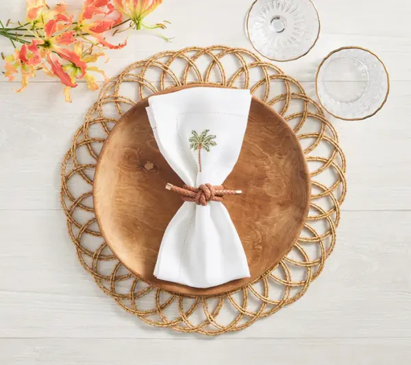 Rope Knot Napkin Ring in Brown Set of 4 - Imagen 4