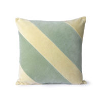 Striped velvet cushion mint/green