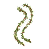 FELT LEAF GARLAND W/ RED BERRIES, 2 STYLES