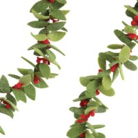 FELT LEAF GARLAND W/ RED BERRIES, 2 STYLES - Imagen 2