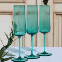 Ripple aperitive glass Turquoise / Set of 2 - Imagen 2