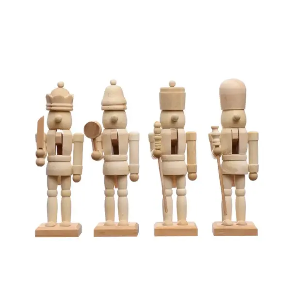 Wood Nutcracker Ornament Natural 4 Styles