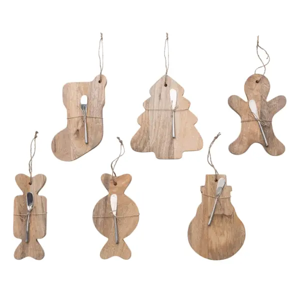 Wood Cutting Board w/Spreader 6 Styles