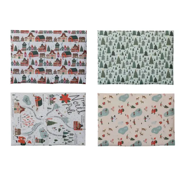 Wrapping Paper Sheets w/ North Pole Patterns