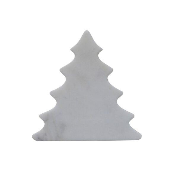 Marble Tree Shaped Trivet/Serving Board White