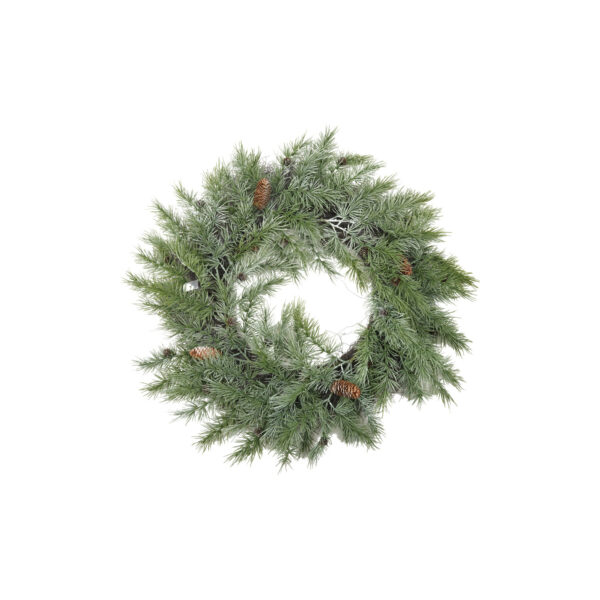 Faux Pine Wreath With Natural Pinecones