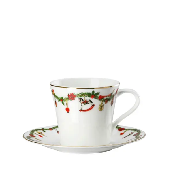 Nora Christmas Expresso Cup & Saucer Set of 4